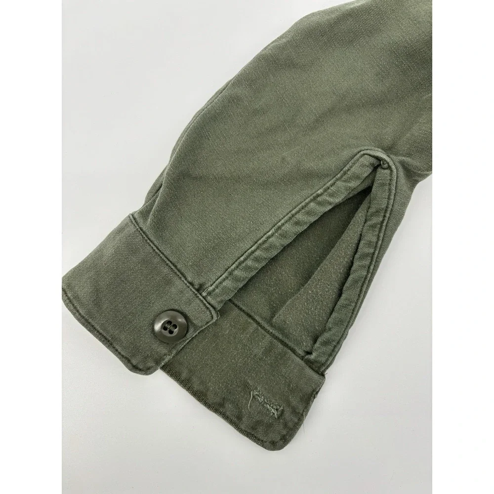 Vintage Vietnam War OG-107 Cotton Sateen Utility Fatigue Shirt Coat Olive Drab
